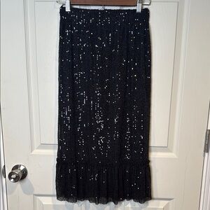 Francesca’s Black Sequin Skirt